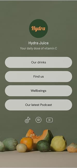 Linktree screen 1