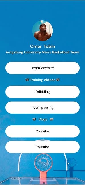 Linktree screen 4