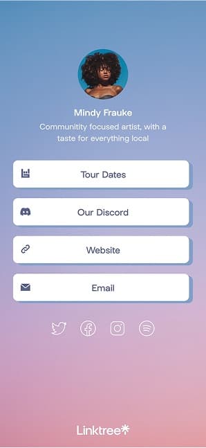 Linktree screen 8